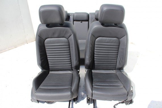 VW PASSAT B8 KOMBI FOTELE KOMPLET FOTELI siedzeń siedzenia tapicerka + boczek boczki drzwi  skóra kolor czarny 3G 3G9