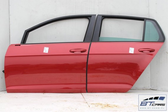 VW GOLF 7 VII DRZWI LEWE PRZÓD + TYŁ STRONA LEWA przednie + tylne 2 sztuki 5G 5G4 Kolor: LA3X - czerwony (sunsetred metallic)