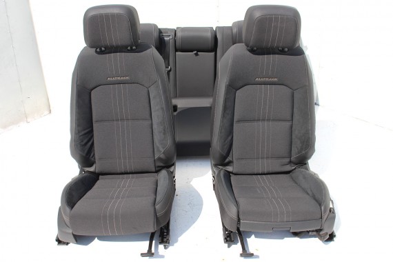 VW PASSAT B8 ALLTRACK KOMBI FOTELE KOMPLET FOTELI siedzeń siedzenia tapicerka skóra+alcantara + materiał czarny 3G 3G9 Avant