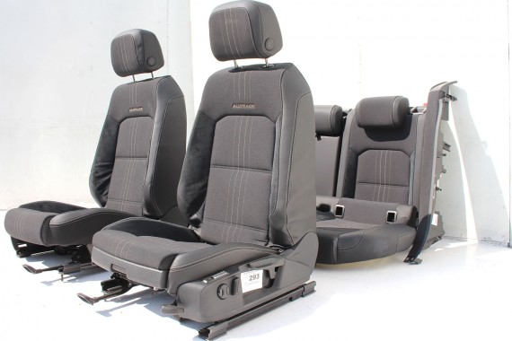VW PASSAT B8 ALLTRACK KOMBI FOTELE KOMPLET FOTELI siedzeń siedzenia tapicerka skóra+alcantara + materiał czarny 3G 3G9 Avant