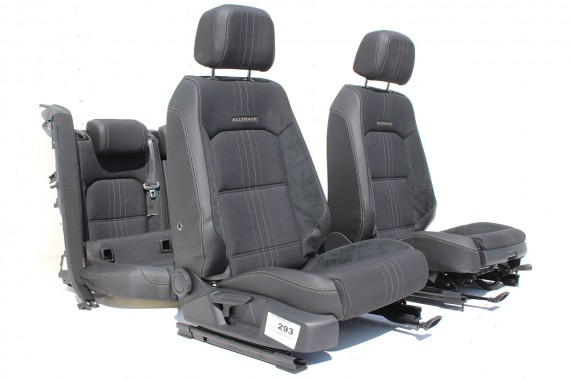 VW PASSAT B8 ALLTRACK KOMBI FOTELE KOMPLET FOTELI siedzeń siedzenia tapicerka skóra+alcantara + materiał czarny 3G 3G9 Avant