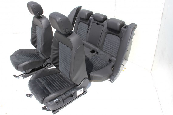 VW PASSAT B8 SEDAN FOTELE KOMPLET FOTELI siedzeń siedzenia tapicerka skóra + alcantara czarny 3G 3G5