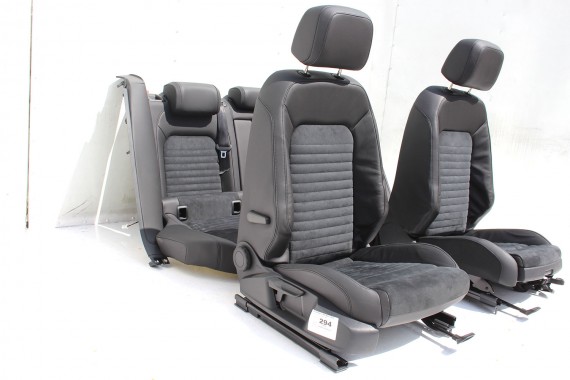 VW PASSAT B8 SEDAN FOTELE KOMPLET FOTELI siedzeń siedzenia tapicerka skóra + alcantara czarny 3G 3G5