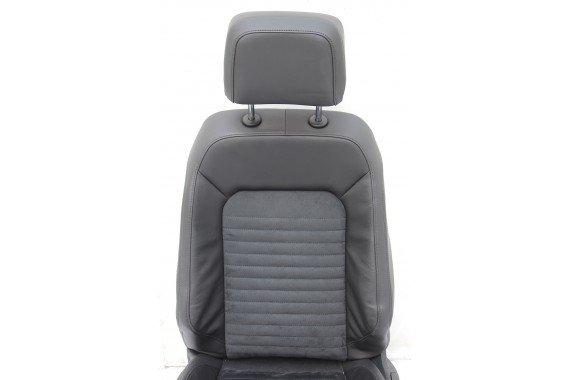 VW PASSAT B8 SEDAN FOTELE KOMPLET FOTELI siedzeń siedzenia tapicerka skóra + alcantara czarny 3G 3G5