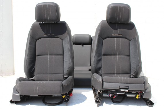 VW PASSAT B8 ALLTRACK KOMBI FOTELE KOMPLET FOTELI siedzeń siedzenia tapicerka skóra+alcantara+materiał czarny 3G 3G9 Avant