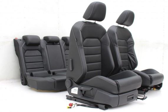 VW GOLF 7 LIFT GTD FOTELE KOMPLET FOTELI siedzeń 5G siedzenia tapicerka skóra czarny KOMBI Variant 5G9 VII 5Q0959760B 5Q0959760F