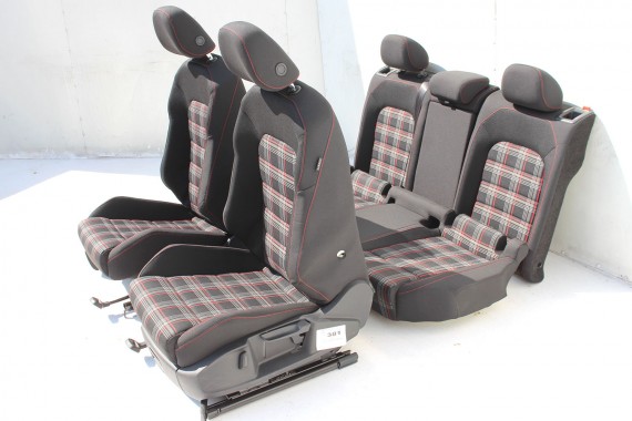 VW GOLF VII 7 FL GTi FOTELE KOMPLET FOTELI siedzeń siedzenia tapicerka 5G welur czarny szary czerwony 5 drzwi LIFT 5G4 5G0 USA