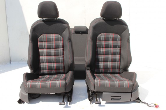 VW GOLF VII 7 FL GTi FOTELE KOMPLET FOTELI siedzeń siedzenia tapicerka 5G welur czarny szary czerwony 5 drzwi LIFT 5G4 5G0 USA