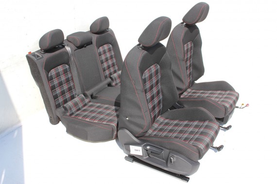 VW GOLF VII 7 FL GTi FOTELE KOMPLET FOTELI siedzeń siedzenia tapicerka 5G welur czarny szary czerwony 5 drzwi LIFT 5G4 5G0 USA