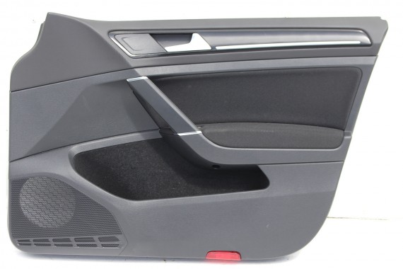 VW GOLF 7 FOTELE KOMPLET FOTELI siedzenia siedzeń 5G tapicerka+boczek boczki drzwi welur czarno - szary + podłokietnik 5G4 GTD