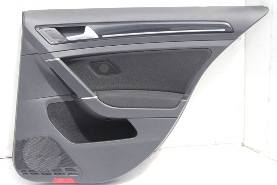 VW GOLF 7 FOTELE KOMPLET FOTELI siedzenia siedzeń 5G tapicerka+boczek boczki drzwi welur czarno - szary + podłokietnik 5G4 GTD