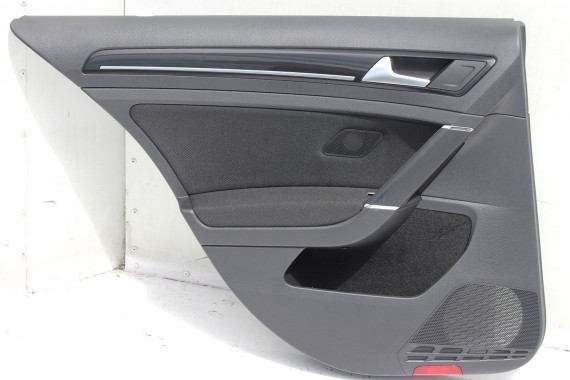 VW GOLF 7 FOTELE KOMPLET FOTELI siedzenia siedzeń 5G tapicerka+boczek boczki drzwi welur czarno - szary + podłokietnik 5G4 GTD