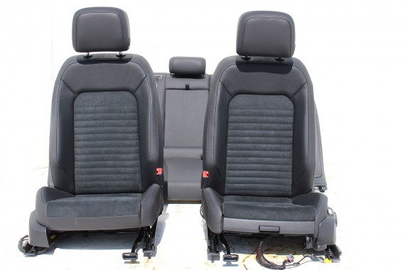 VW PASSAT B8 SEDAN FOTELE KOMPLET FOTELI siedzeń siedzenia fotel tapicerka skóra alcantara kolor czarny 3G 3G5
