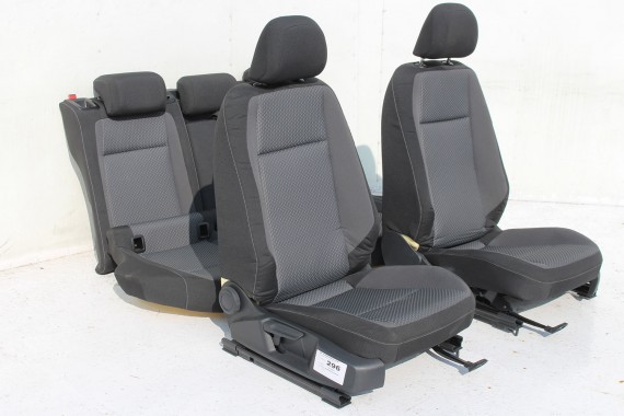 VW PASSAT B8 KOMBI FOTELE KOMPLET FOTELI siedzeń siedzenia tapicerka avant welur kolor czarno - szare 3G 3G9