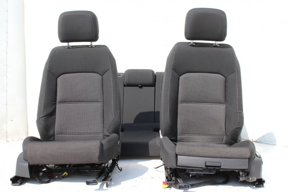 VW PASSAT B8 KOMBI FOTELE KOMPLET FOTELI siedzeń siedzenia fotel tapicerka welur kolor czarny 3G 3G9 3AA959257A 3Q0881105R