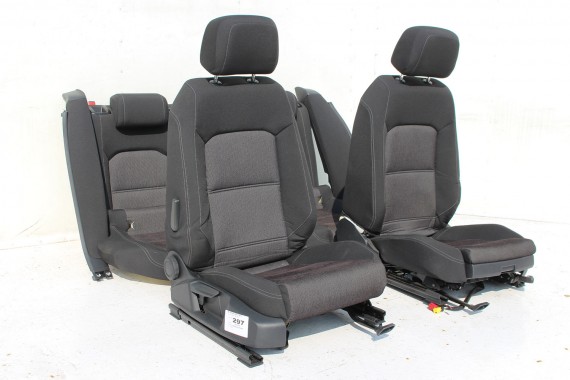 VW PASSAT B8 KOMBI FOTELE KOMPLET FOTELI siedzeń siedzenia fotel tapicerka welur kolor czarny 3G 3G9 3AA959257A 3Q0881105R