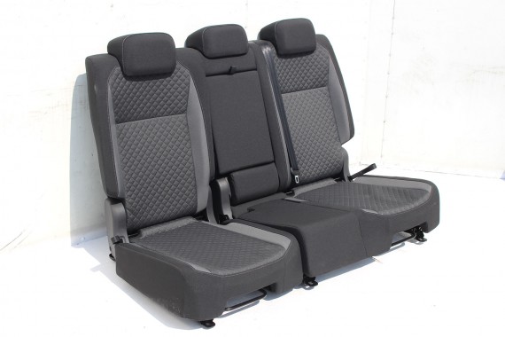 VW TIGUAN II FOTELE KOMPLET siedzenia FOTELI 5NA siedzeń fotel tapicerka welur kolor czarny BG - czarny tytanowy
