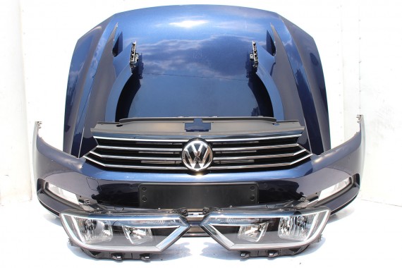 VW PASSAT B8 KOMPLETNY PRZÓD maska błotniki zderzak pas przedni lampy wzmocnienie błotnik lampa Kolor LH5X Kolor niebieski 3G