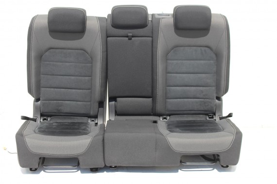 VW SPORTSVAN FOTELE KOMPLET FOTELI siedzenia siedzeń fotel tapicerka welur + alcantara kolor czarno-szary 510  GOLF 7 VII