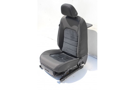 VW SPORTSVAN FOTELE KOMPLET FOTELI siedzenia siedzeń fotel tapicerka welur + alcantara kolor czarno-szary 510  GOLF 7 VII