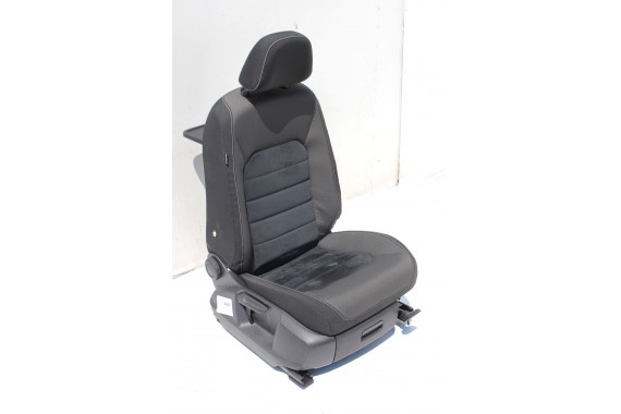 VW SPORTSVAN FOTELE KOMPLET FOTELI siedzenia siedzeń fotel tapicerka welur + alcantara kolor czarno-szary 510  GOLF 7 VII