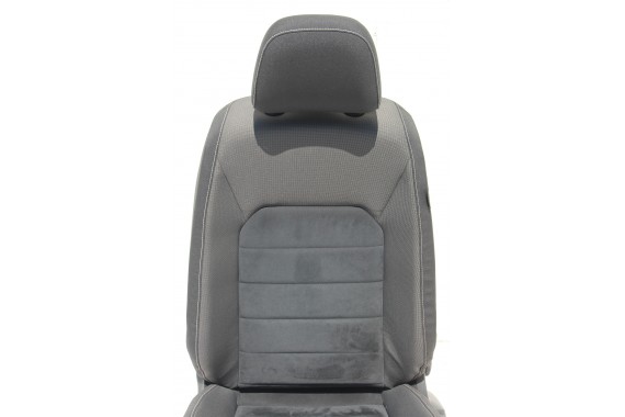 VW SPORTSVAN FOTELE KOMPLET FOTELI siedzenia siedzeń fotel tapicerka welur + alcantara kolor czarno-szary 510  GOLF 7 VII