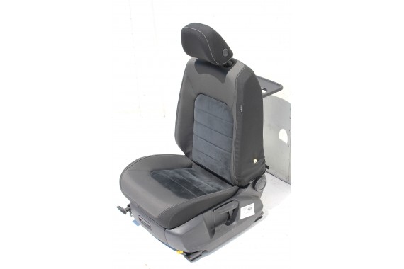 VW SPORTSVAN FOTELE KOMPLET FOTELI siedzenia siedzeń fotel tapicerka welur + alcantara kolor czarno-szary 510  GOLF 7 VII
