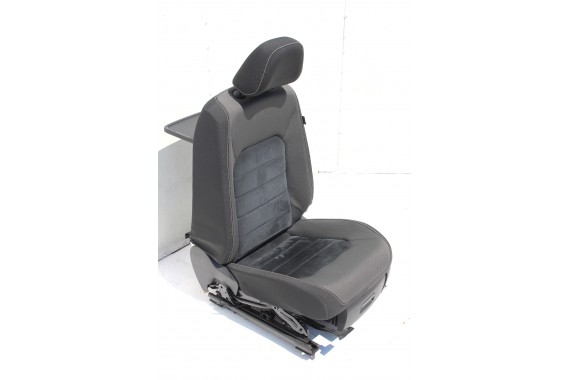 VW SPORTSVAN FOTELE KOMPLET FOTELI siedzenia siedzeń fotel tapicerka welur + alcantara kolor czarno-szary 510  GOLF 7 VII