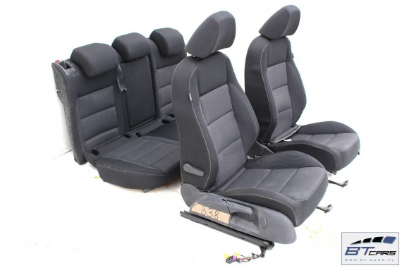 VW GOLF 6 VI FOTELE KOMPLET FOTELI siedzeń siedzenia fotel tapicerka 5K 554 welur kolor czarny 5K0