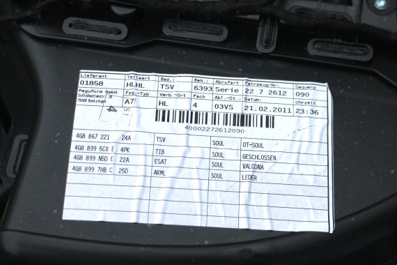 AUDI A7 BOCZEK BOCZKI DRZWI S-LINE drzwiowe tapicerka skóra BOSE 4G8867103 4G8867104 4G8867303 4G8867304 4G8867103 4G8 867 104