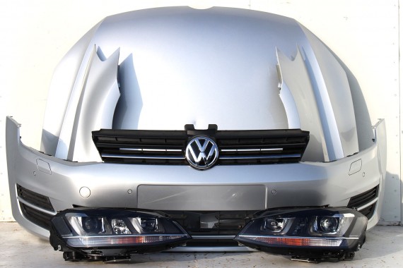 VW GOLF 7 VII PRZÓD LA7W maska błotniki zderzak pas przedni lampy wzmocnienie błotnik lampa XENON LED LA7W srebrny 5G