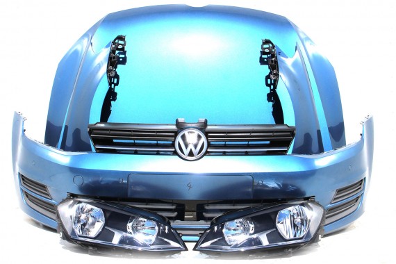 VW GOLF 7 VII PRZÓD LA5J  maska błotniki zderzak pas przedni lampy wzmocnienie błotnik lampa LA5J pacific blue 5G KOMPLETNY