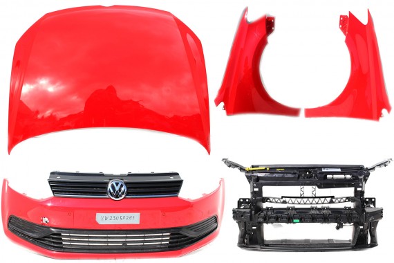 VW POLO PRZÓD maska błotniki zderzak pas przedni błotnik LP3G 6C LIFT FL 2015-2017 Kolor: D8 LP3G czerwień wzmocnienie 6C0 D8D8