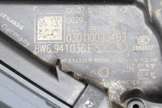 AUDI A5 8W F5 LY9T PRZÓD maska błotniki zderzak pas przedni lampy lampa MATRIX F5 LY9T czarny wzmocnienie 8W6941035E 8W6941036E