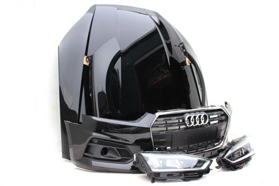 AUDI A5 8W MATRIX F5 LY9T PRZÓD maska błotniki pas zderzak przedni lampy lampa LY9T czarny wzmocnienie błotnik 8W6 F5