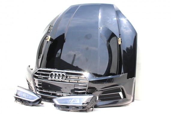 AUDI A5 8W PRZÓD maska błotniki zderzak pas przedni lampy lampa MATRIX F5 LY9T czarny wzmocnienie błotnik 8W6 F5