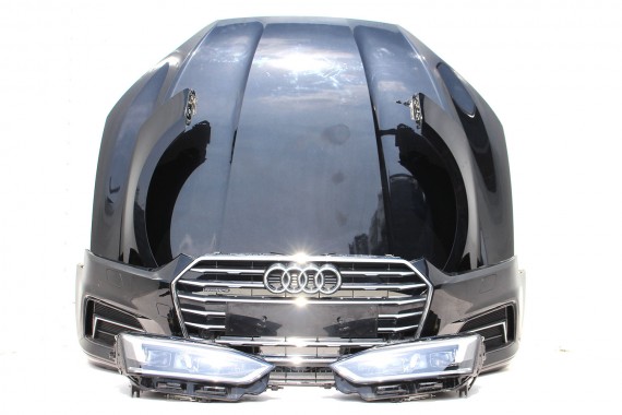 AUDI A5 8W PRZÓD maska błotniki zderzak pas przedni lampy lampa MATRIX F5 LY9T czarny wzmocnienie błotnik 8W6 F5
