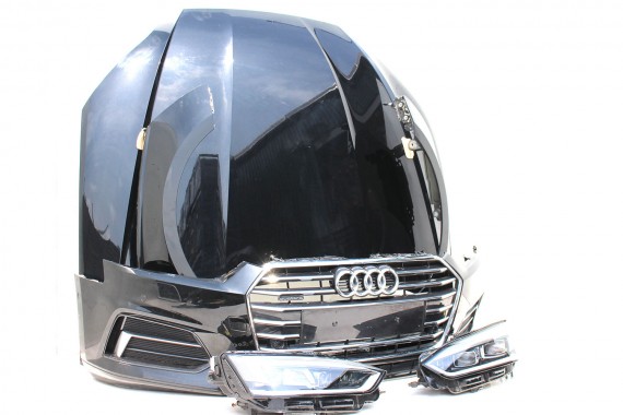 AUDI A5 8W PRZÓD maska błotniki zderzak pas przedni lampy lampa MATRIX F5 LY9T czarny wzmocnienie błotnik 8W6 F5