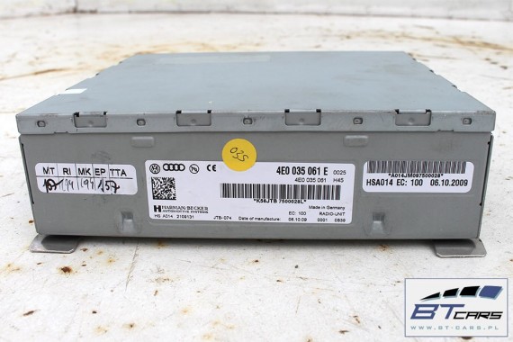 AUDI A8 TUNER RADIOWY RADIO UNIT 4E0035061E 4E0035061 radiounit 4E0 035 061 4E0035061E 4E0035061 4E0035061A 4E0035061B 4E0035061