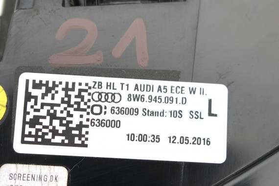 AUDI A5 CABRIO 8W F5 LAMPA TYŁ LAMPY TYLNE 8W6945091D 8W6945092D 8W6945093B matrix 8W6945094B 8W6945091R 8W6945092R 8W6945091