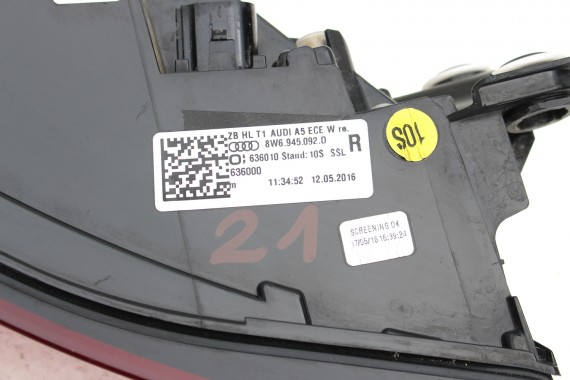 AUDI A5 CABRIO 8W F5 LAMPA TYŁ LAMPY TYLNE 8W6945091D 8W6945092D 8W6945093B matrix 8W6945094B 8W6945091R 8W6945092R 8W6945091