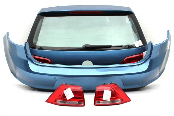 VW GOLF VII 7 TYŁ ZDERZAK tylny + KLAPA BAGAŻNIKA + LAMPY lampa Kolor: LA5J - niebieski (pacific blue) 5G