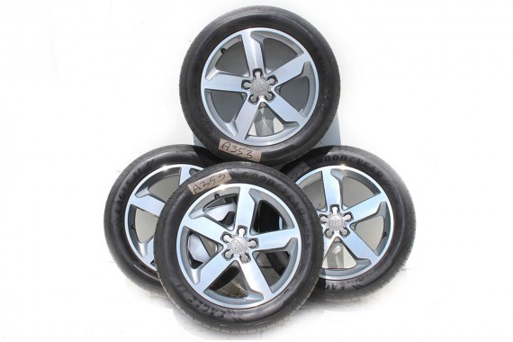 AUDI Q3 FELGI 18 cali 8U0601025T OPONY LATO KOŁA felga 8U0 601 025 7J*18H2 ET43 opona LATO GOODYEAR Eagle F1 235/50/18 S-LINE 8U