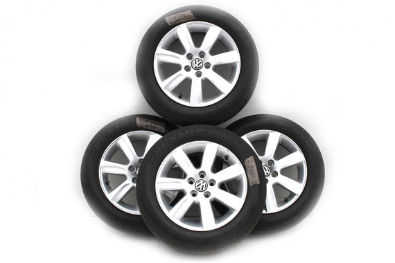 VW POLO FELGI 15 OPONY KOŁA felga 6R0601025D 6J*15H2 ET40 6R0 601 025 D opona Dunlop SP Sport 01 A/S 185/60/15 88H 6R 6R0601025D