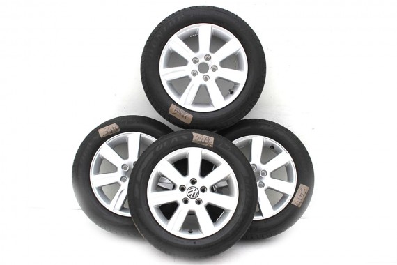 VW POLO FELGI 15 OPONY KOŁA felga 6R0601025D 6J*15H2 ET40 6R0 601 025 D opona Dunlop SP Sport 01 A/S 185/60/15 88H 6R 6R0601025D