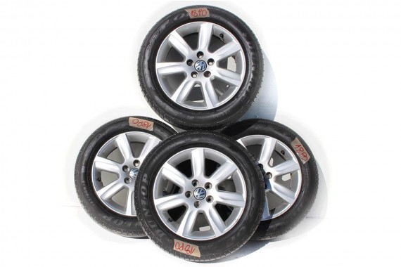 VW POLO FELGI 15 cali OPONY LETNIE KOŁA felga 6R0601025D 6J*15H2 ET40  opona LATO Dunlop SP Sport 01 185/60/15 84T 6R 6R0601025D