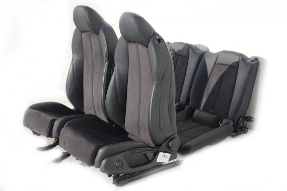 AUDI TT FOTELE KOMPLET FOTELI siedzeń siedzenia tapicerka 8S wykonane ze skóry i alcantary kolor czarny