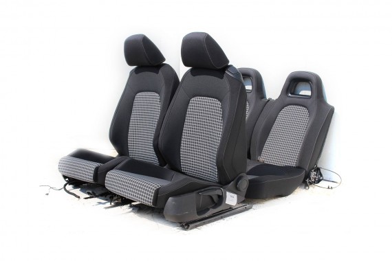 VW SCIROCCO LIFT FOTELE KOMPLET FOTELI siedzeń siedzenia fotel tapicerka 1K8 welur + materiał kolor czarno - szary