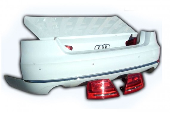 AUDI A8 LS9R 4H D4 TYŁ ZDERZAK tylny + KLAPA BAGAŻNIKA D4 4H0 2010-14 Kolor: 2Y2Y biały 4H0807511 4H0807521 4H0827023B 4H0827023