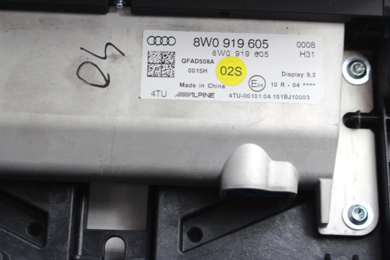 AUDI A4 A5 MONITOR EKRAN LCD WYŚWIETLACZ 8W0919605 8W0 919 605 8"25 CALA 8W1919605 8W1919605 MMI HIGH 8W F5 8W1919605 8W0919605